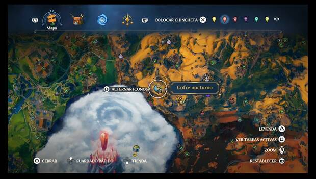 Immortals Fenyx Rising - Cofres nocturnos en Tierraforja: ubicación del cofre nocturno en la zona suroeste