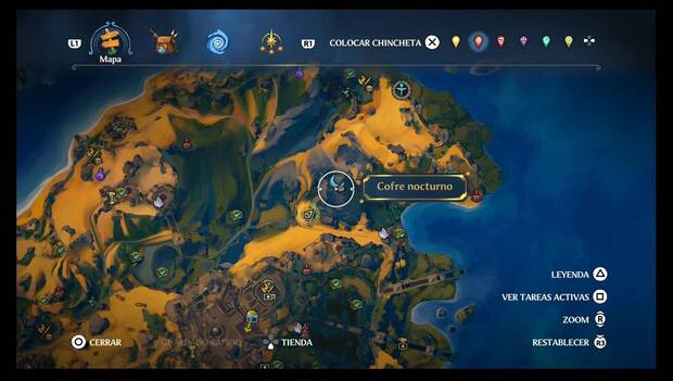 Immortals Fenyx Rising - Cofres nocturnos en Tierraforja: ubicación del cofre nocturno en la zona nordeste