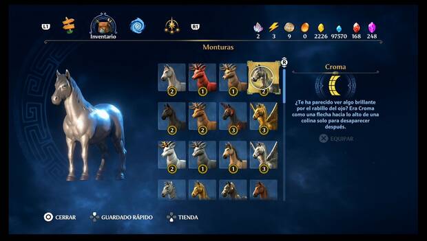 Immortals Fenyx Rising - Monturas de Tierraforja, perfil de Croma