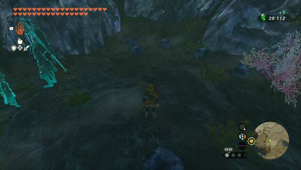 The Legend of Zelda: Tears of the Kingdom - La piedra azul: piedras azules en la cueva