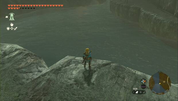 The Legend of Zelda: Tears of the Kingdom - Raíz de Aap'es, acantilado sobre el agua