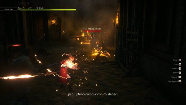 Final Fantasy XVI - El joven Fénix: Joshua ataca a uno de los invasores