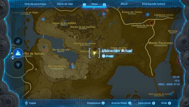The Legend of Zelda: Tears of the Kingdom - Una petición del Subsuelo, ubicación de las Ruinas del Templo del Tiempo