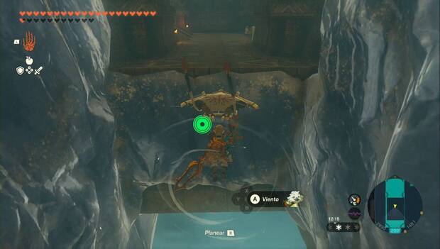 The Legend of Zelda: Tears of the Kingdom - Templo del Viento: abismo para cruzar planeando