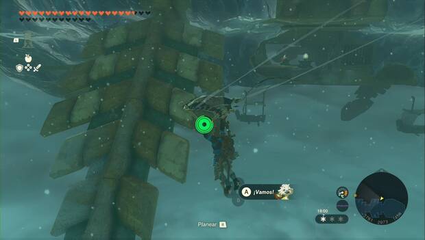 The Legend of Zelda: Tears of the Kingdom - Templo del Viento: plataforma bajo el arca