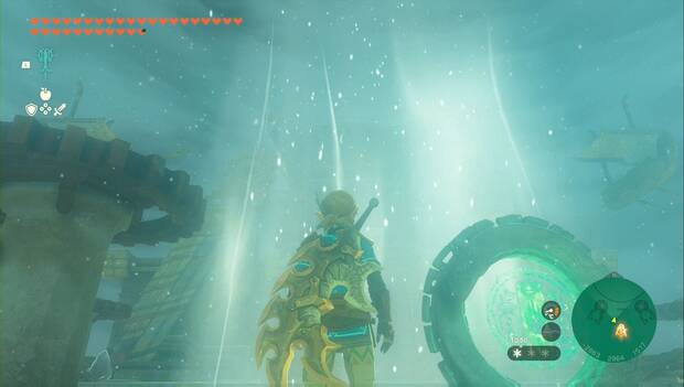 The Legend of Zelda: Tears of the Kingdom - Templo del Viento: corriente de aire de la zona central