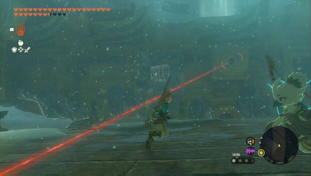 The Legend of Zelda: Tears of the Kingdom - Templo del Viento: abetura de la nave bloqueada por carámbanos
