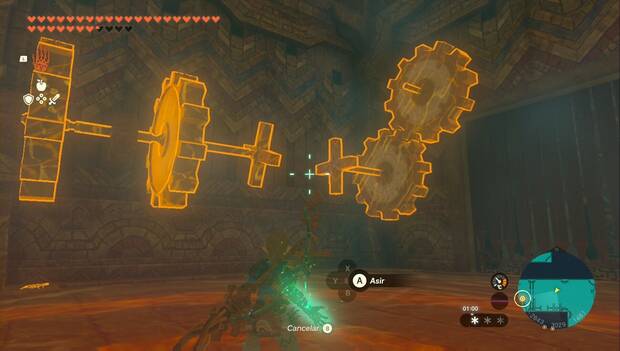 The Legend of Zelda: Tears of the Kingdom - Templo del Viento: engranajes sin conectar de la puerta