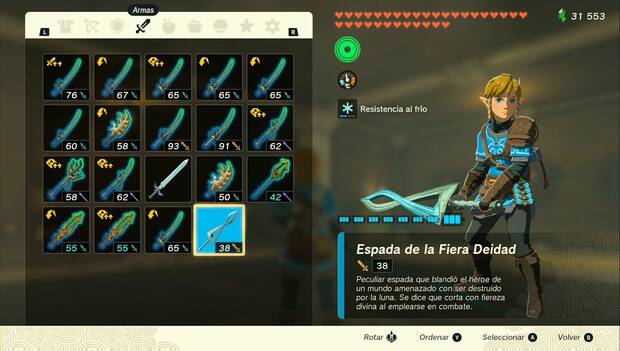 The Legend of Zelda: Tears of the Kingdom - Espada de la Fiera Deidad