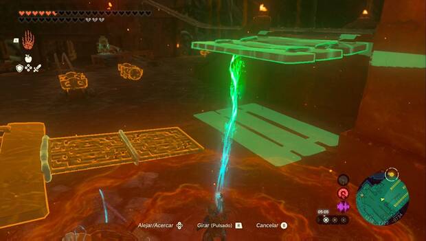 The Legend of Zelda: Tears of the Kingdom - Templo del Fuego: trozo de puente levantado