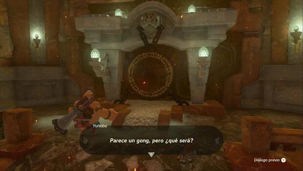 The Legend of Zelda: Tears of the Kingdom - Templo del Fuego: gong que abre los cierres
