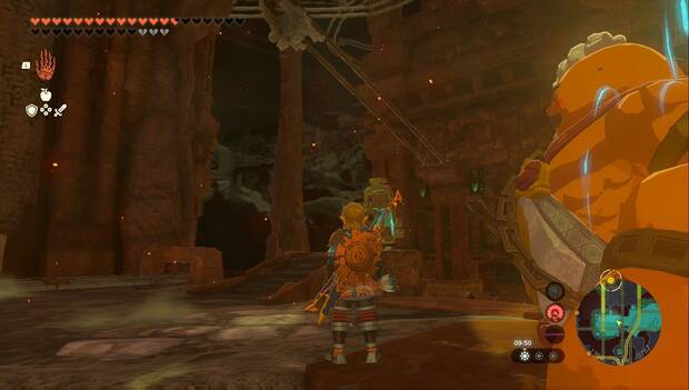 The Legend of Zelda: Tears of the Kingdom - Templo del Fuego: vagoneta en las vías