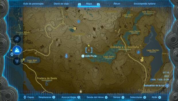 The Legend of Zelda: Tears of the Kingdom - Los goron y la luna, ubicación de la Cueva del lago Genn