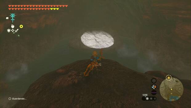 The Legend of Zelda: Tears of the Kingdom - Los goron y la luna, foto de la luna en la roca