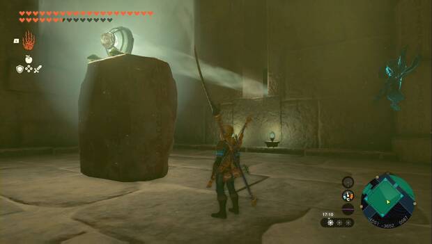 The Legend of Zelda: Tears of the Kingdom - Templo del Trueno: estructura con espejo