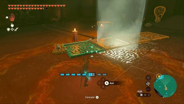 The Legend of Zelda: Tears of the Kingdom - Templo del Trueno: estructura montada con espejos
