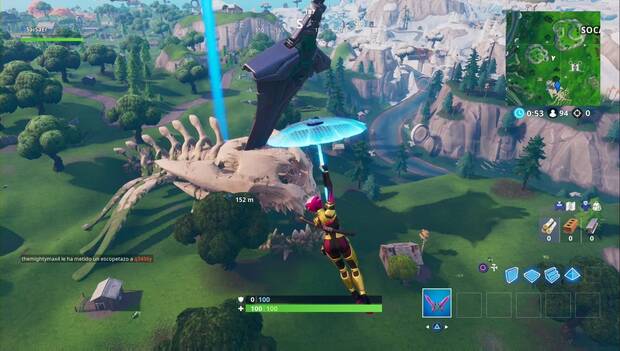 Fortnite - Baila en un esqueleto de monstruo: restos de Cattus