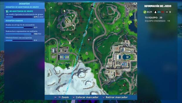 Fortnite - Marca un gol en un campo cubierto: localización