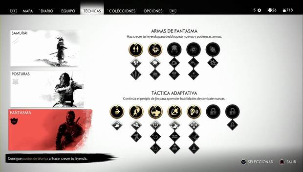 Ghost of Tsushima - Técnicas de Fantasma