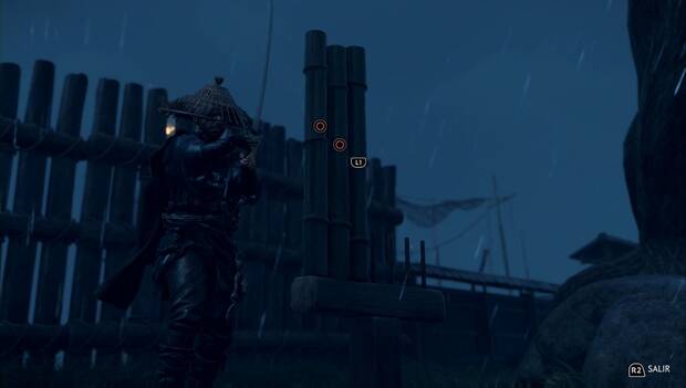 Ghost of Tsushima - Jin cortando un puesto de bambúes