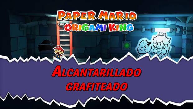 Guía de la serpentina azul de Paper Mario: The Origami King al 100% - Walkthrough Alcantarillado grafiteado