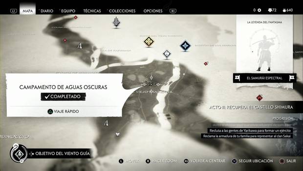 Ghost of Tsushima - Fuertes y campamentos de Toyotama: campamento de aguas oscuras