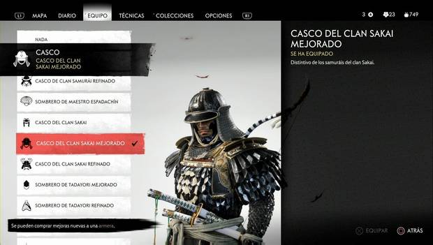 Ghost of Tsushima - Casco del clan Sakai mejorad