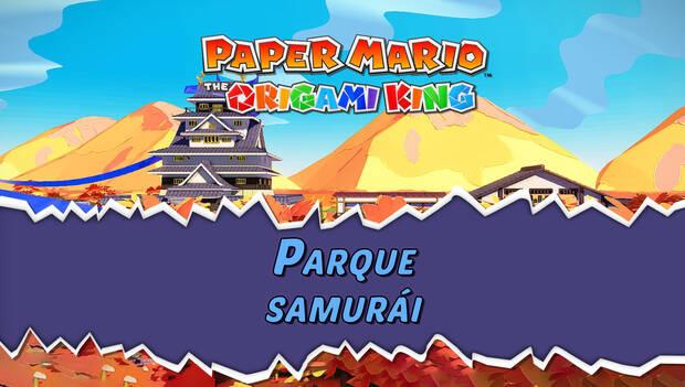 Guía de la serpentina azul de Paper Mario: The Origami King al 100% - Walkthrough Parque samurái