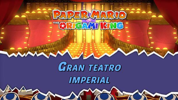 Guía de la serpentina azul de Paper Mario: The Origami King al 100% - Walkthrough Gran teatro imperial