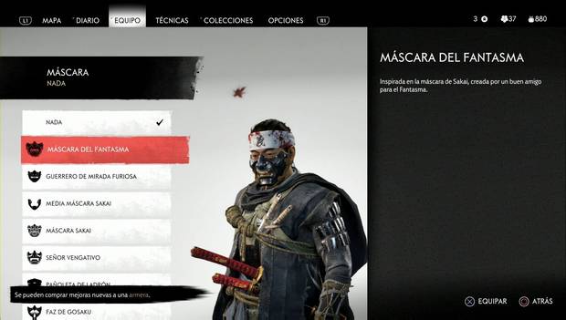 Ghost of Tsushima - Máscara del Fantasma