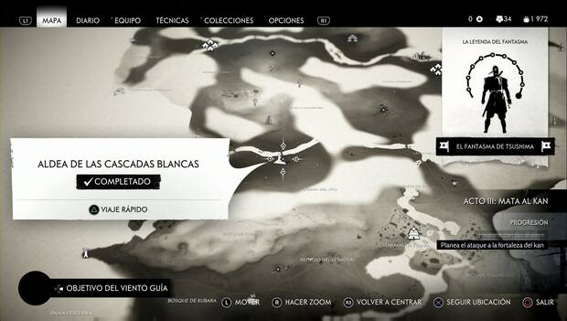Ghost of Tsushima - Aldea de las cascadas blancas