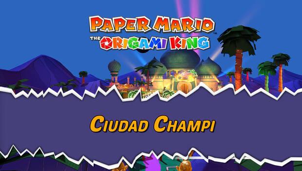Guía de la serpentina amarilla de Paper Mario: The Origami King al 100% - Walkthrough Ciudad Champi