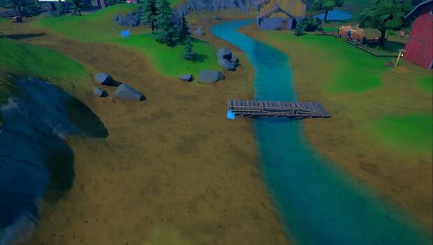 Fortnite - Coloca una caja de suministros de preparacionistas en la granja de Patán: primera caja de suministros