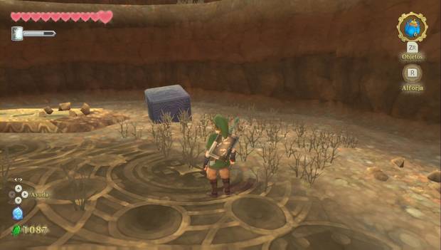 The Legend of Zelda Skyward Sword HD - Cubo divino en la entrada a las minas de Lanayru