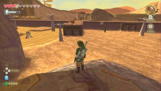 The Legend of Zelda Skyward Sword HD - Desierto de Lanayru: zona de la bomba, el pájaro y el cangrejo