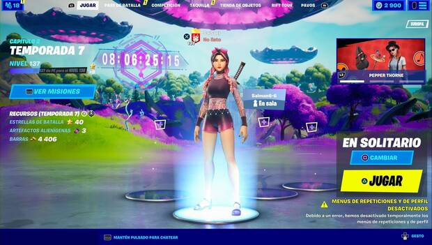 Fortnite Battle Royale - Evento de abduccin: cuenta atrs