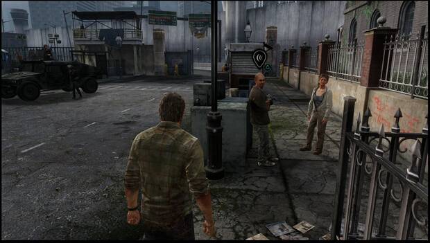 The Last of Us - Conversaciones opcionales: personajes junto a la farola del cruce del punto de control sur con los que activar la Conversación opcional #01