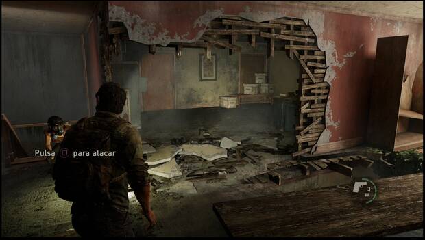 The Last of Us - Artefactos: ubicación del Artefacto Nota para hermano en la planta más alta del primer edificio con enemigos, en la habitación del fondo