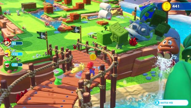Las pantallas que veis en este artículo están sacadas de nuestra partida con la consola en el ‘dock’, y reflejan lo bien que se ve ‘Mario + Rabbids’.