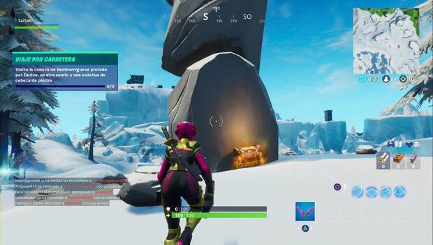 Fortnite Battle Royale - Viaje por carretera: estatua de cabeza de piedra