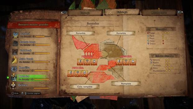 Monster Hunter World Iceborne - Beotodus: puntos débiles