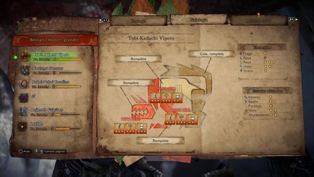 Monster Hunter World Iceborne - Tobi-Kadachi: debilidades y fortalezas