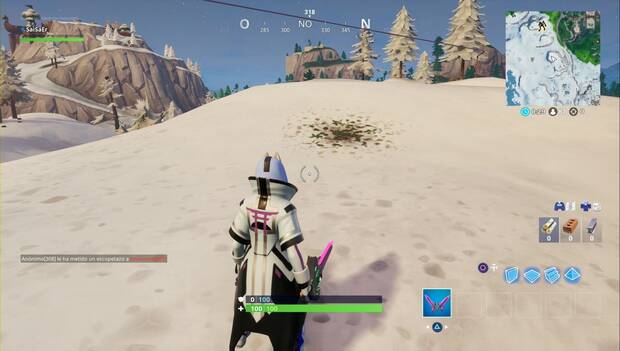Fortnite - Busca entre varios objetos: punto donde aparece el objeto