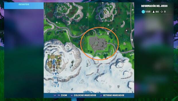 Fortnite - Campo de fútbol con piezas comestibles corrompidas