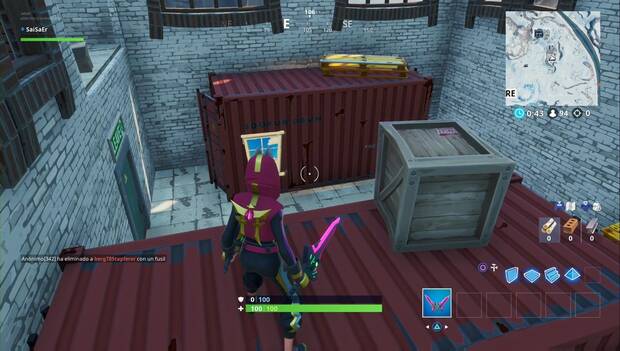 Fortnite - segundo contenedor con ventanas en el Glaciar