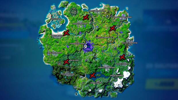 Fortnite Battle Royale - Misiones de la Semana 10: mapa de torres guardianas