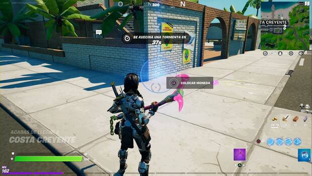 Fortnite Battle Royale - Misiones de Free Guy - Coloca monedas por el mapa, moneda