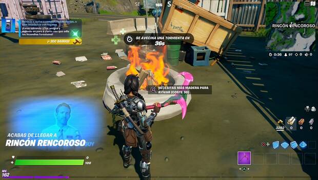 Fortnite Battle Royale - Misiones de Free Guy: usa una fogata