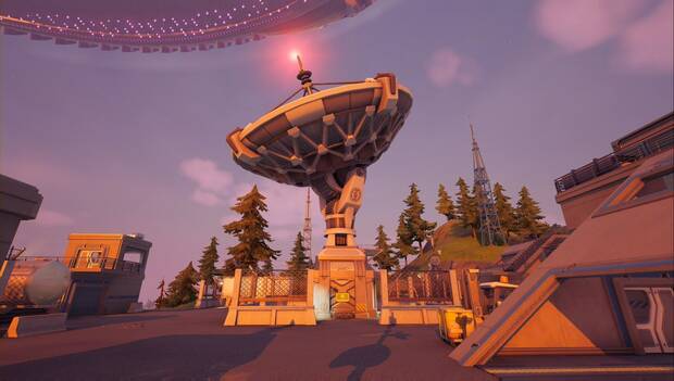 Fortnite Battle Royale - Interactúa con el equipamiento de cualquier estación de satélite de la OI: antena de satélite en una base de la OI