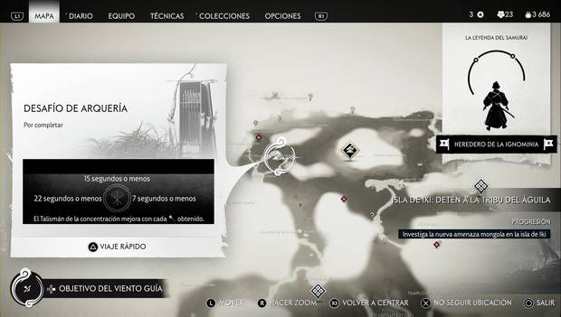 Ghost of Tsushima - Desafíos de arquería de la Isla de Iki: ubicación del desafío 3